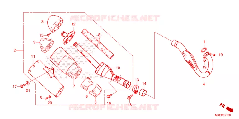 SILENCIEUX D'ECHAPPEMENT Honda MOTO 450 CRF 2023  CRF450RP_50TH