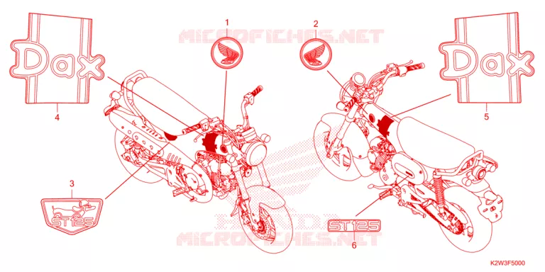 AUTOCOLLANTS Honda MOTO 125 DAX 2022  ST125AP