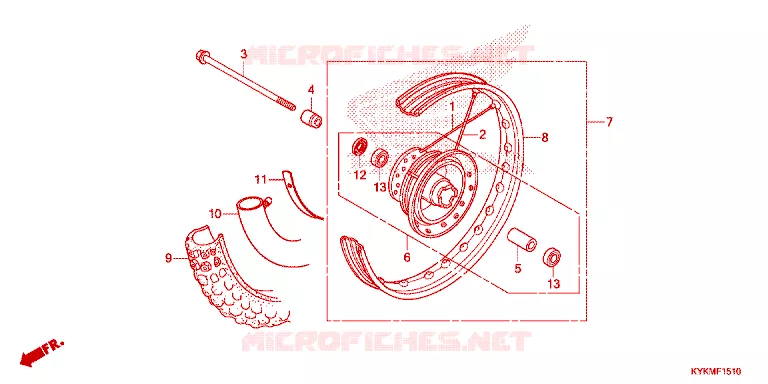 ROUE AVANT Honda MOTO 110 CRF 2022  CRF110FN