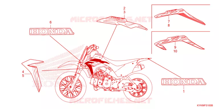 AUTOCOLLANTS Honda MOTO 110 CRF 2022  CRF110FN