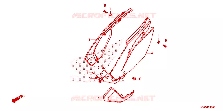 COUVERCLES LATERAUX Honda MOTO 110 CRF 2022  CRF110FN