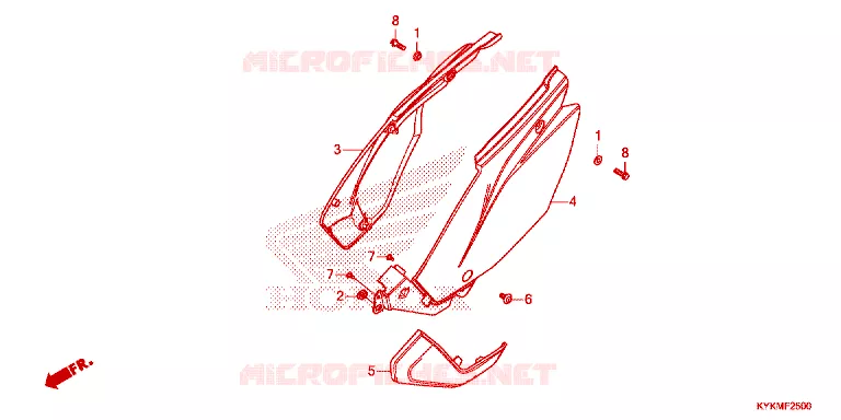 COUVERCLES LATERAUX Honda MOTO 110 CRF 2023  CRF110FN