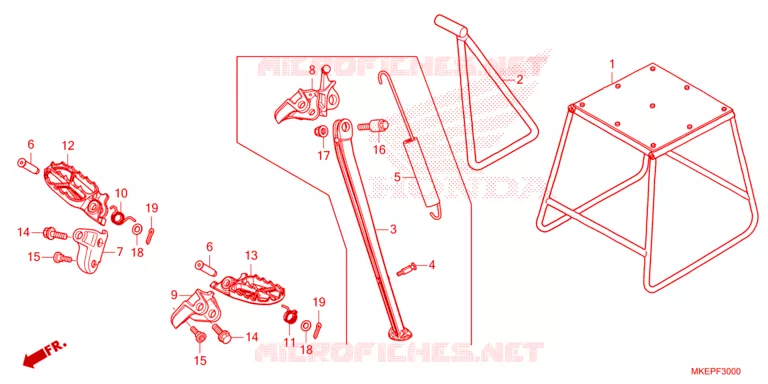 REPOSE PIED - BEQUILLE Honda MOTO 450 CRF 2023  CRF450RP