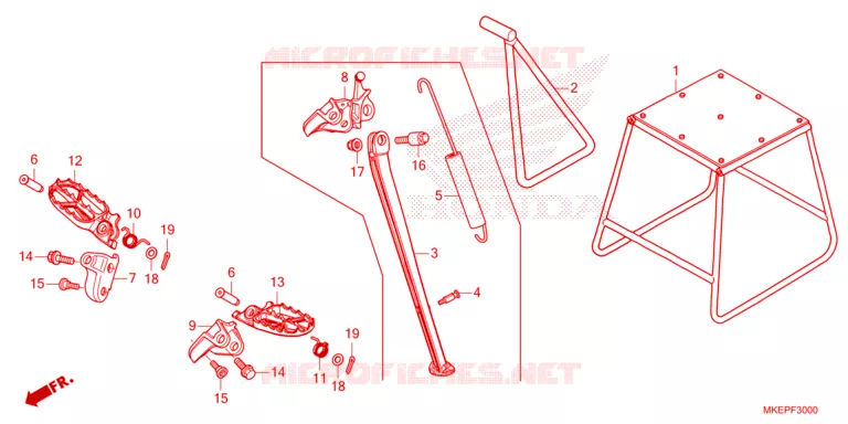 REPOSE PIED - BEQUILLE Honda MOTO 450 CRF 2023  CRF450RP