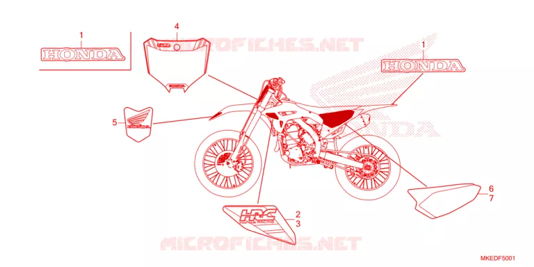 AUTOCOLLANTS Honda MOTO 450 CRF 2023  CRF450RP