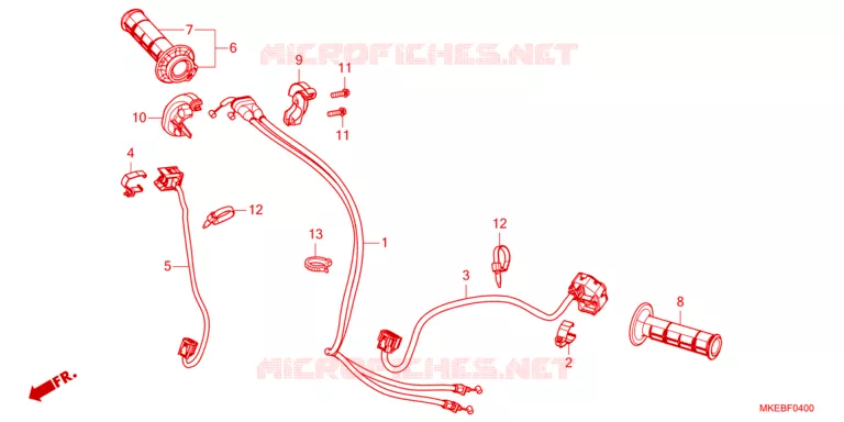 LEVIER DE GUIDON - CABLE - COMMODO Honda MOTO 450 CRF 2022  CRF450RXN