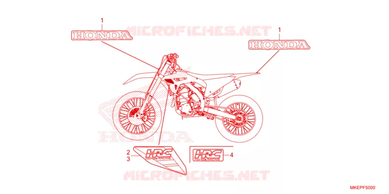 AUTOCOLLANTS Honda MOTO 450 CRF 2023  CRF450RXP