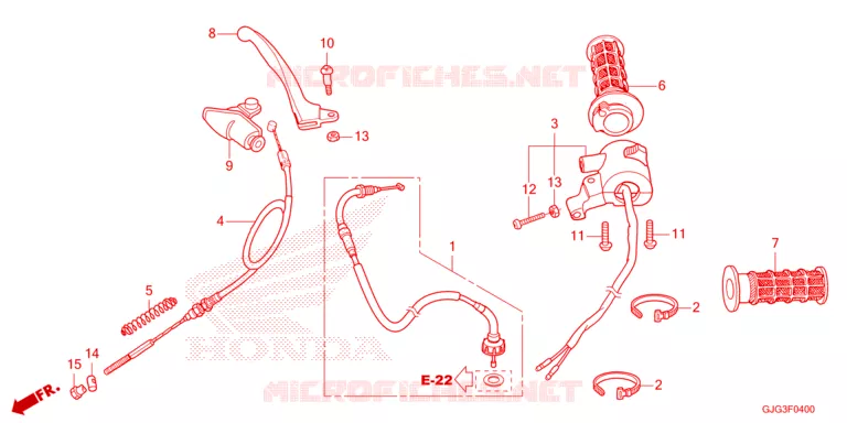 LEVIER DE GUIDON - CABLE - COMMODO Honda MOTO 50 CRF 2023  CRF50FP