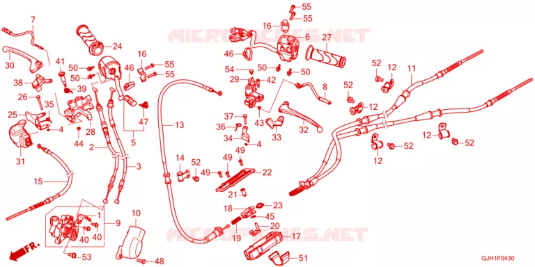 LEVIER DE GUIDON - CABLE - COMMODO Honda SCOOTER electric GYRO 2022  EVG2M
