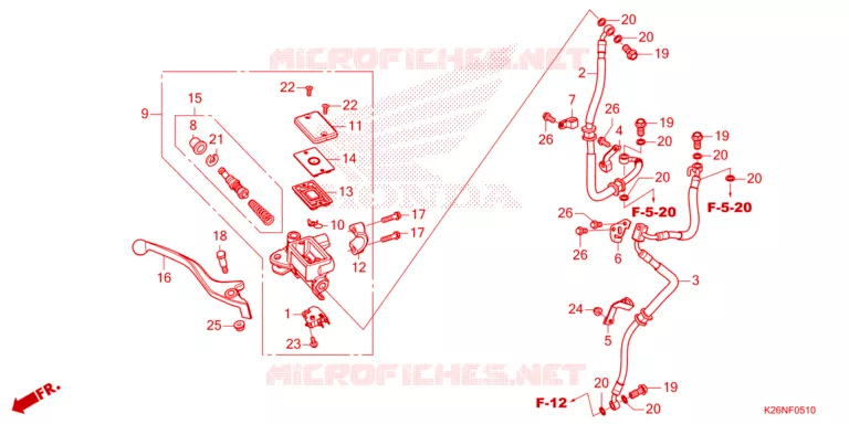 MAITRE CYLINDRE DE FREIN AVANT Honda MOTO 125 GROM 2023  MSX125AP