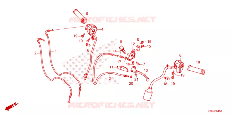 LEVIER DE GUIDON - CABLE - COMMODO Honda MOTO 125 GROM 2023  MSX125P