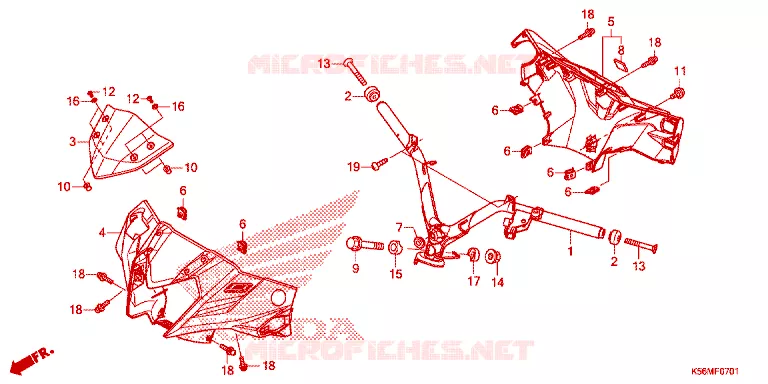 GUIDON - CARENAGE Honda MOTO 150 RS 2022  FS150FN_4MA