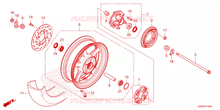 ROUE ARRIERE Honda MOTO 125 DAX 2023  ST125AP