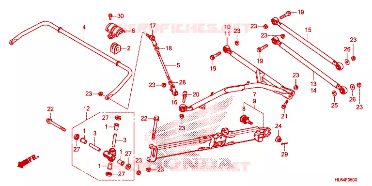 TRIANGLES - BARRE ANTI ROULIS Honda ATV 1000 TALON 2021  SXS1000S2RM