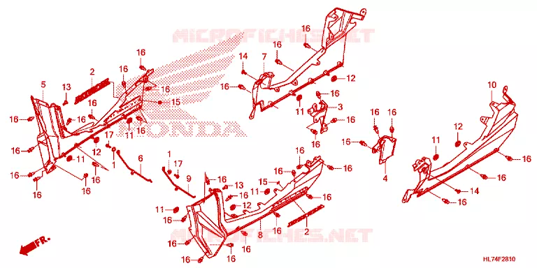 COUVERCLES LATERAUX Honda ATV 1000 TALON 2021  SXS1000S4XM