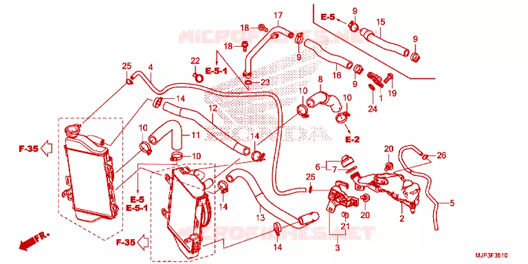 FLEXIBLE DE RADIATEUR Honda MOTO 1000 AFRICA-TWIN 2016  CRF1000AG