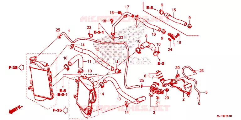 FLEXIBLE DE RADIATEUR Honda MOTO 1000 AFRICA-TWIN 2016  CRF1000G