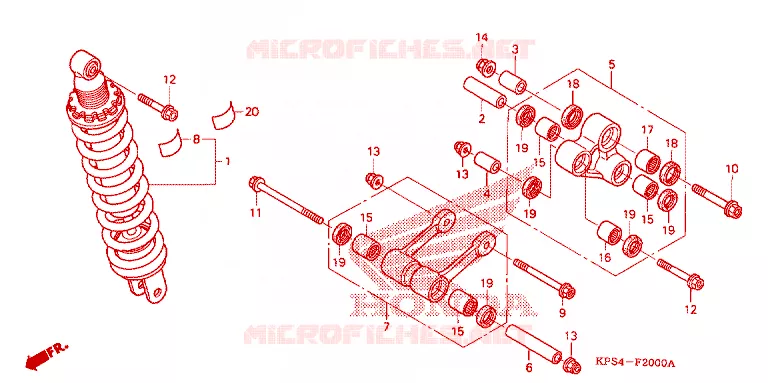 AMORTISSEUR ARRIERE Honda MOTO 230 CRF 2003  CRF230F3