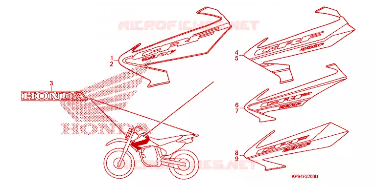 AUTOCOLLANTS Honda MOTO 230 CRF 2003  CRF230F3
