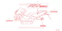 AUTOCOLLANTS pour Honda ADV 350 HSVCS SANS TOP CASE 2023