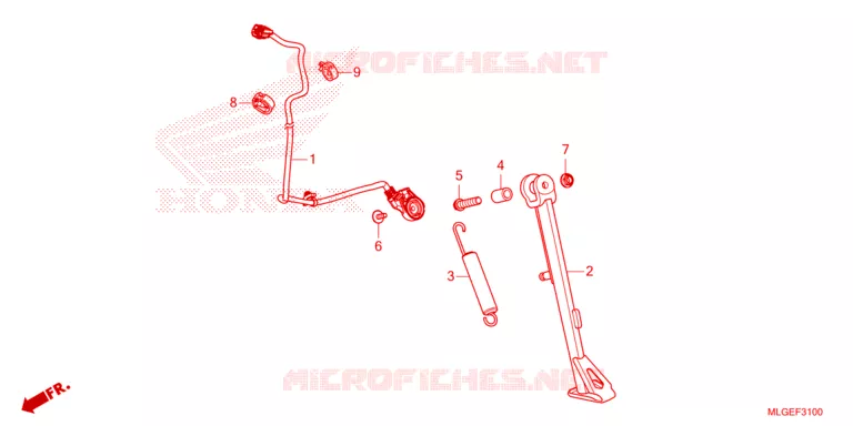BEQUILLE LATERALE Honda MOTO 1100 AFRICA-TWIN 2023  CRF1100A2P