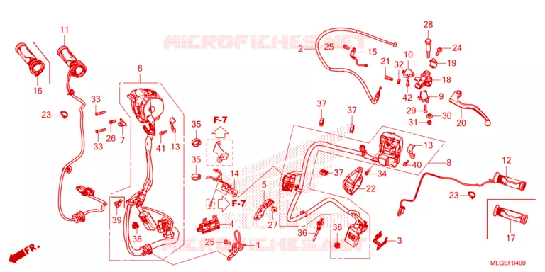 LEVIER DE GUIDON - CABLE - COMMODO Honda MOTO 1100 AFRICA-TWIN 2023  CRF1100AP