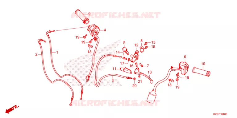 LEVIER DE GUIDON - CABLE - COMMODO Honda MOTO 1100 AFRICA-TWIN 2023  CRF1100DP