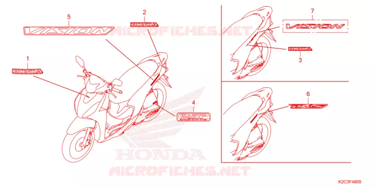 AUTOCOLLANTS Honda SCOOTER 110 VISION 2023  NSC110P