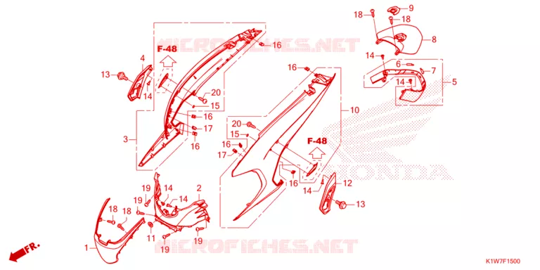 CARENAGE ARRIERE Honda SCOOTER 350 SH 2023  SH350ASP