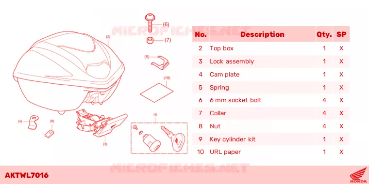 KIT TOP CASE *NH1* Honda SCOOTER 350 SH 2023  SH350ASP