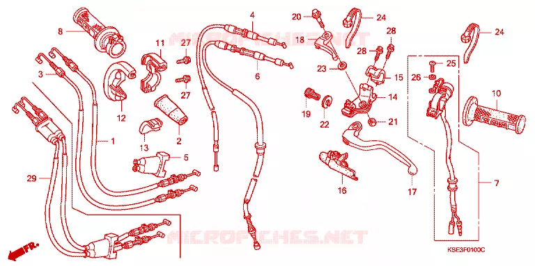 LEVIER DE GUIDON - CABLE - COMMODO Honda MOTO 150 CRF 2009  CRF150R9