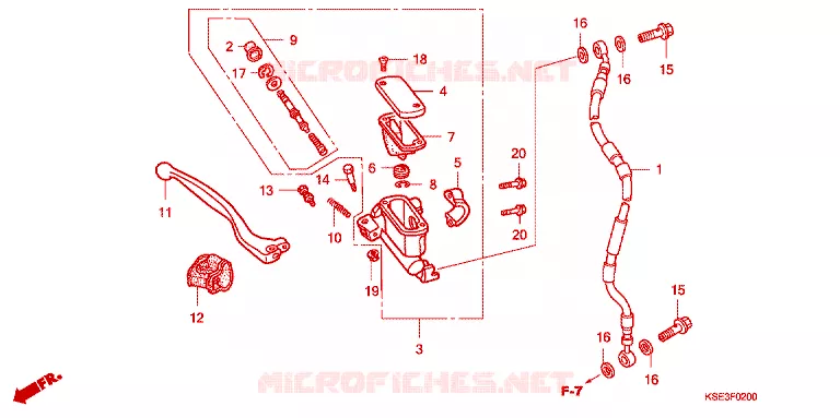 MAITRE CYLINDRE DE FREIN AVANT Honda MOTO 150 CRF 2011  CRF150R9