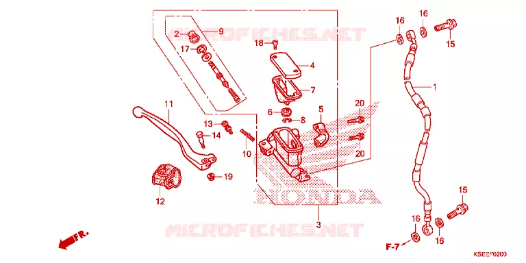 MAITRE CYLINDRE DE FREIN AVANT Honda MOTO 150 CRF 2017  CRF150RE