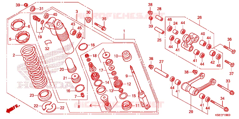 AMORTISSEUR ARRIERE Honda MOTO 150 CRF 2017  CRF150RBE