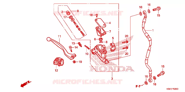 MAITRE CYLINDRE DE FREIN AVANT Honda MOTO 150 CRF 2016  CRF150RBE
