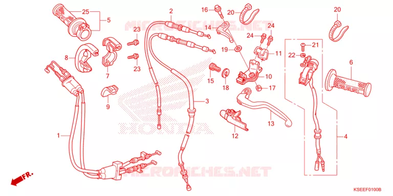 LEVIER DE GUIDON - CABLE - COMMODO Honda MOTO 150 CRF 2013  CRF150RD