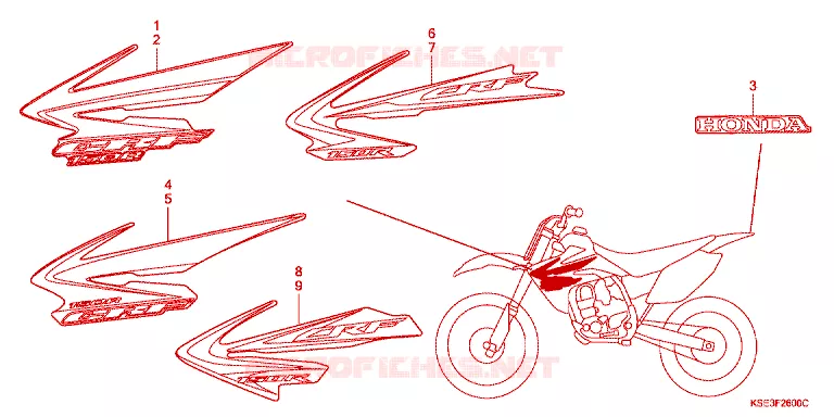 AUTOCOLLANTS Honda MOTO 150 CRF 2012  CRF150RC