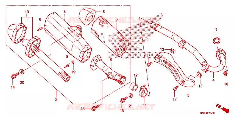 SILENCIEUX D'ECHAPPEMENT Honda MOTO 150 CRF 2010  CRF150R9