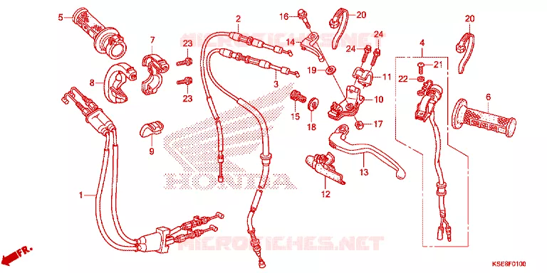 LEVIER DE GUIDON - CABLE - COMMODO Honda MOTO 150 CRF 2017  CRF150RBH