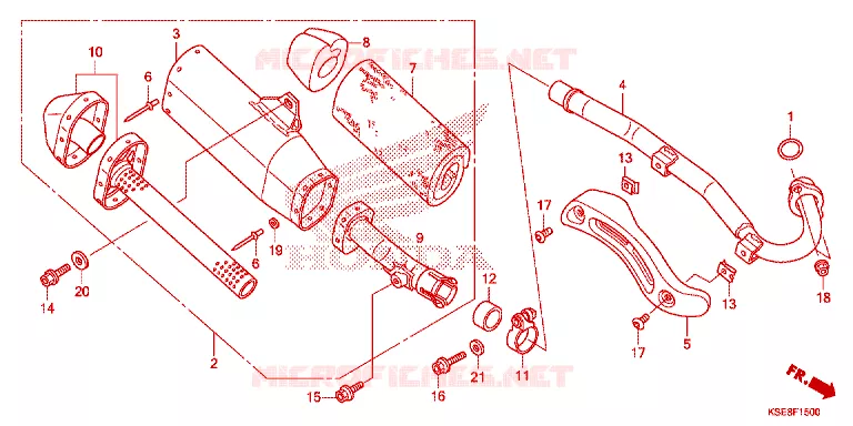 SILENCIEUX D'ECHAPPEMENT Honda MOTO 150 CRF 2017  CRF150RBH