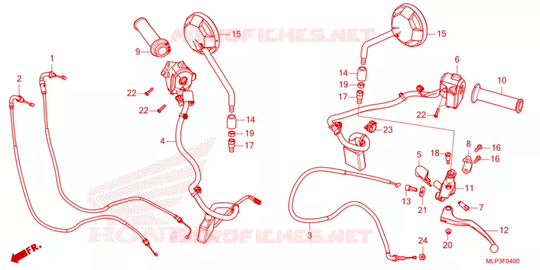LEVIER DE GUIDON - CABLE - COMMODO Honda MOTO 500 CL 2023  CL500AP