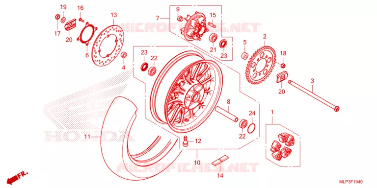 ROUE ARRIERE Honda MOTO 500 CL 2023  CL500AP