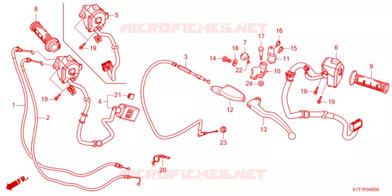 LEVIER / POIGNEE / COMMODO / CABLE Honda MOTO 250 CRF 2024  CRF250LRAP