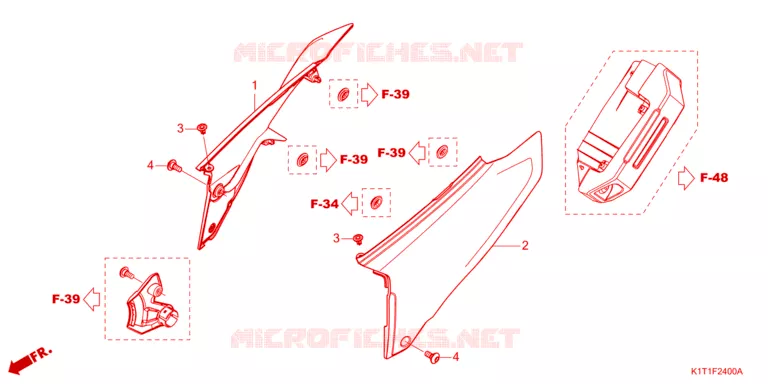 COUVERCLES LATERAUX Honda MOTO 250 CRF 2023  CRF250LRDP