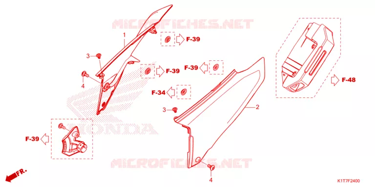 COUVERCLES LATERAUX Honda MOTO 300 CRF 2023  CRF300LAP