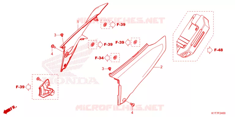 COUVERCLES LATERAUX Honda MOTO 300 CRF 2023  CRF300LRAP