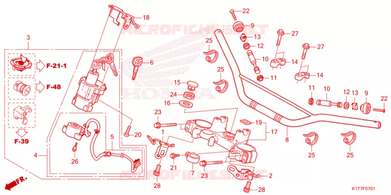 GUIDON - TE DE FOURCHE Honda MOTO 300 CRF 2023  CRF300LRAP
