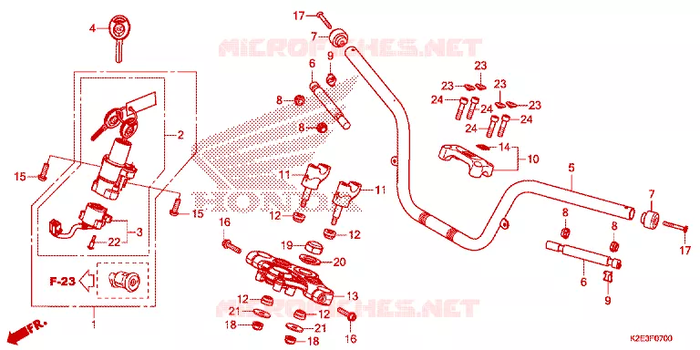 GUIDON - TE DE FOURCHE Honda MOTO 125 CT 2021  CT125AM