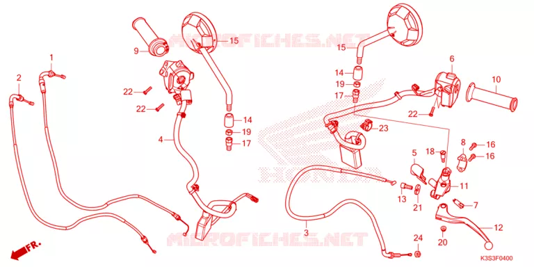 LEVIER DE GUIDON - CABLE - COMMODO Honda MOTO 250 CL 2023  CL250AP