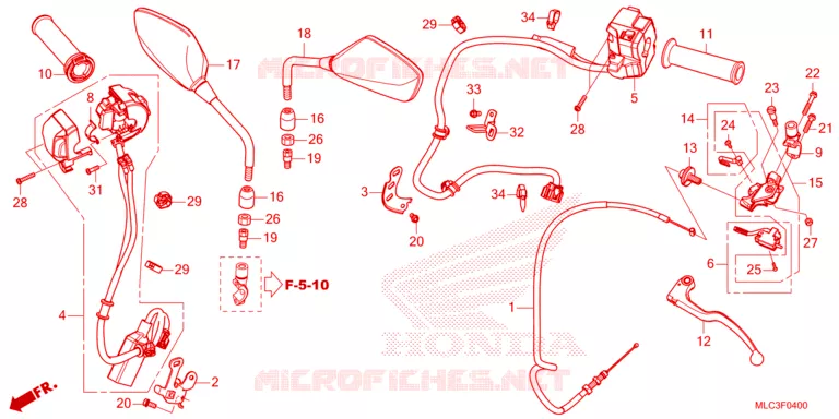 COMMODOS / POIGNEES / CABLES / MIROIR Honda MOTO 750 TRANSALP 2023  XL750P